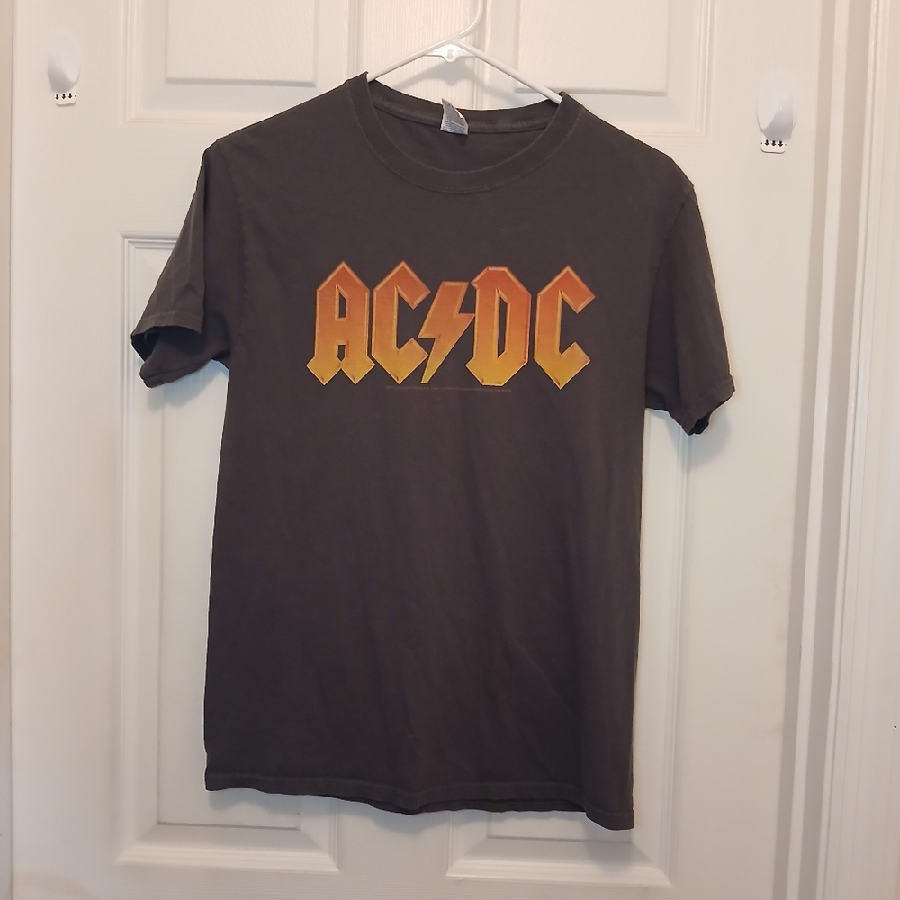 ACDC T-Shirt Size S Unisex Gray With Logo Graphic